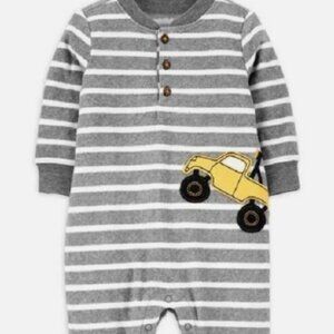 Koala Baby Infant 100% Cotton Coverall, Grey  Yellow 18M